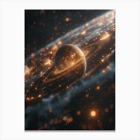 Saturn In Space Canvas Print