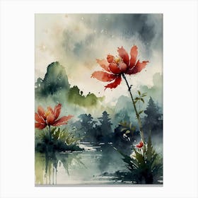 Lotus Flower Painting 6 Canvas Print