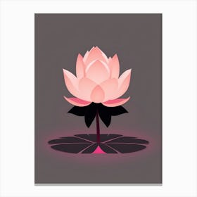 A Pink Lotus In Minimalist Style Vertical Composition 74 Canvas Print