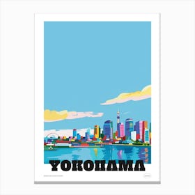 Yokohama Japan 3 Colourful Travel Poster Canvas Print