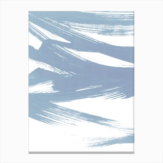 Gestural Steel Blue Canvas Print