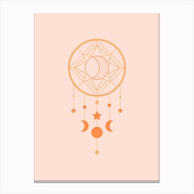 Moon Dreamcatcher Peach Canvas Print