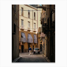 Morning Stripey Strolls Through Sicily Canvas Print