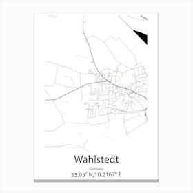 Wahlstedt,Germany Minimalist Map Canvas Print