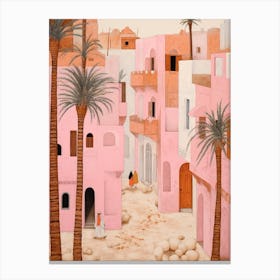 Djerba Tunisia 1 Vintage Pink Travel Illustration Canvas Print