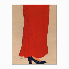 Woman In A Red Dress Canvas Print