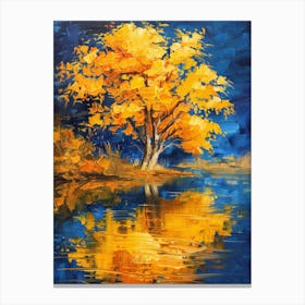 Autumn Tree By The Lake 3 Canvas Print