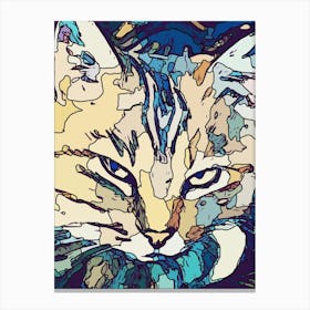 Abstract Cat Painting Canvas Print