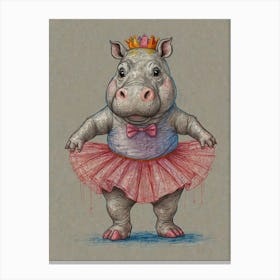 Princess Hippo 1 Canvas Print