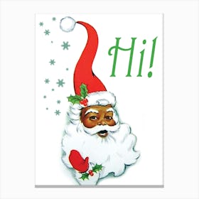 Black Santa Claus Says Hi Canvas Print