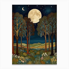 William Morris Moonlight In The Woods 37 Canvas Print