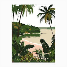 Tropical Landscape With Palm Trees 1 Canvas Print