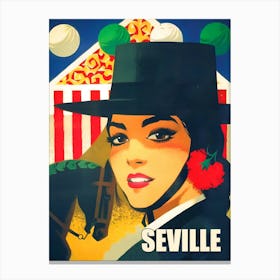 Beautiful Woman From Seville, Spain Canvas Print
