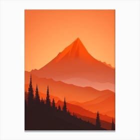 Misty Mountains Vertical Background In Orange Tone 9 Canvas Print