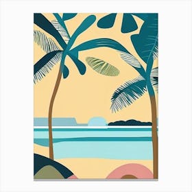 Huahine French Polynesia Muted Pastel Tropical Destination Canvas Print
