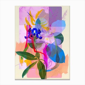 Bluebonnet 3 Neon Flower Collage Canvas Print