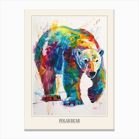 Polar Bear Colourful Watercolour 1 Poster Canvas Print