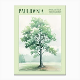 Paulownia Tree Atmospheric Watercolour Painting 3 Poster Canvas Print