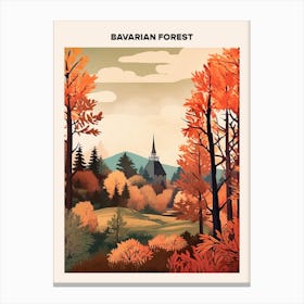 Bavarian Forest Midcentury Travel Poster Canvas Print