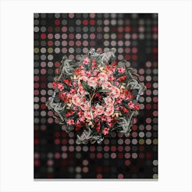 Vintage Erythronium Floral Wreath on Dot Bokeh Pattern n.0552 Canvas Print