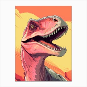 Colourful Dinosaur Utahraptor 1 Canvas Print