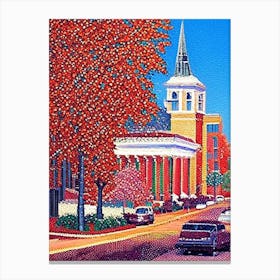 Fayetteville, City Us  Pointillism Canvas Print