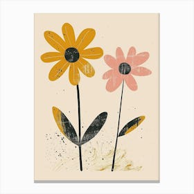 Daisy Print Boho Minimalist Style Canvas Print