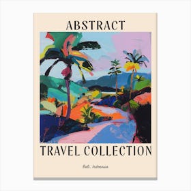 Abstract Travel Collection Poster Bali Indonesia 6 Canvas Print
