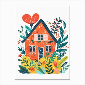 House With Flowers 2 Canvas Print