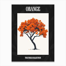 Orange Tree Pixel Illustration 3 Poster Canvas Print