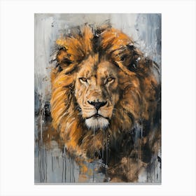 Barbary Lion Symbolic Acrylic Painting 1 Canvas Print