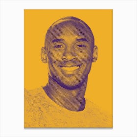Kobe Bryant American Basketball Player Legend in Line Illustration Canvas Print