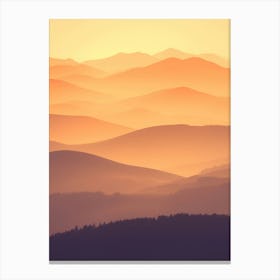 Sunset Over Mountains 1 Canvas Print