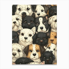 Perfectly Repeatable Artwork With Cute Dog Faces 29 Canvas Print