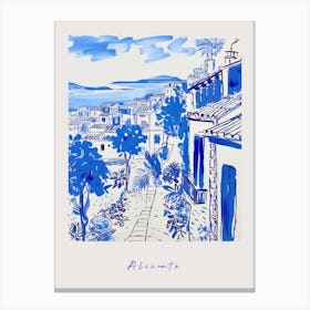 Alicante Spain 4 Mediterranean Blue Drawing Poster Canvas Print