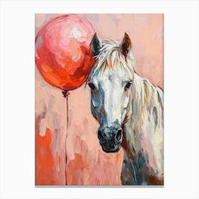 Cute Horse 1 With Balloon Canvas Print