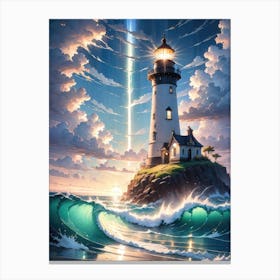 A Lighthouse In The Middle Of The Ocean 57 Canvas Print