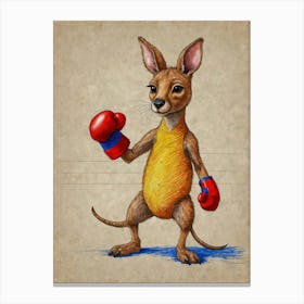 Kangaroo With Boxing Gloves 1 Canvas Print