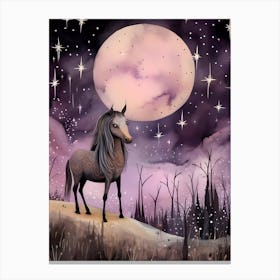 Horse In The Moonlight Canvas Print