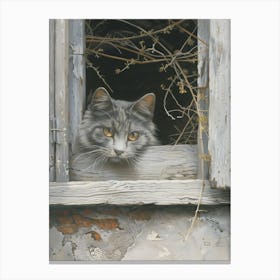 Cat Looking Out Of A Window 1 Canvas Print
