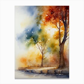 Watercolor Of Trees 8 Canvas Print