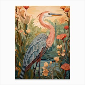 Great Blue Heron 4 Detailed Bird Painting Canvas Print