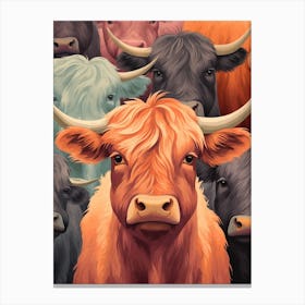 Highland Cow Duplicated Canvas Print