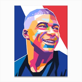 Kylian Mbappe wpap pop art style Canvas Print