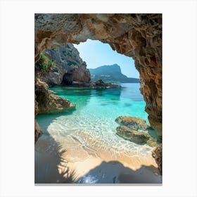 Cave On The Beach 2 Canvas Print