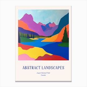 Colourful Abstract Jasper National Park Canada 4 Poster Blue Canvas Print