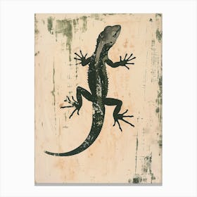 Minimalist Lizard Block Print 4 Canvas Print