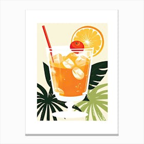 Illustration Mai Tai Floral Infusion Cocktail 2 Canvas Print