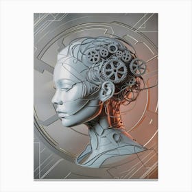 Woman With A Robot Head Canvas Print