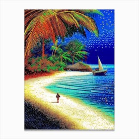 Pemba Island Tanzania Pointillism Style Tropical Destination Canvas Print